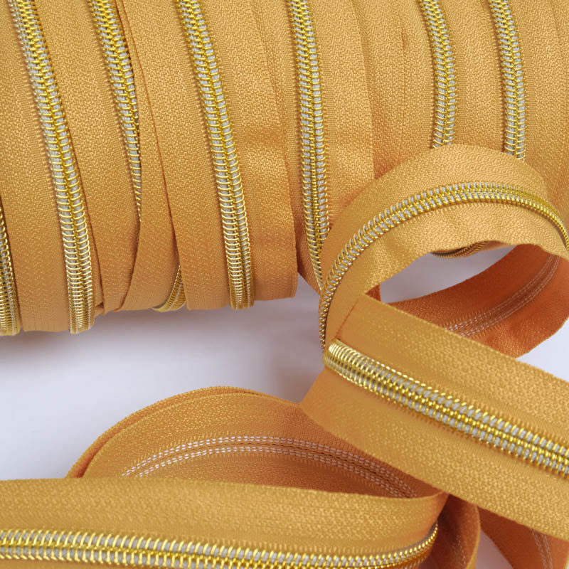 3mm Gold Ochre Zipper by the Yard - Maison Klem